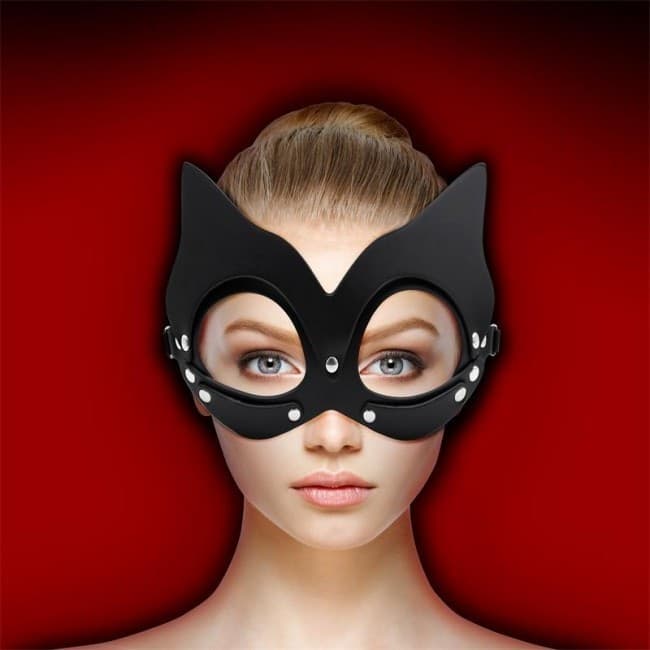 InToYou Kaissy Cat Mask Nera Regolabile BDSM Maschera Gatto Fetish IB-310 - 5