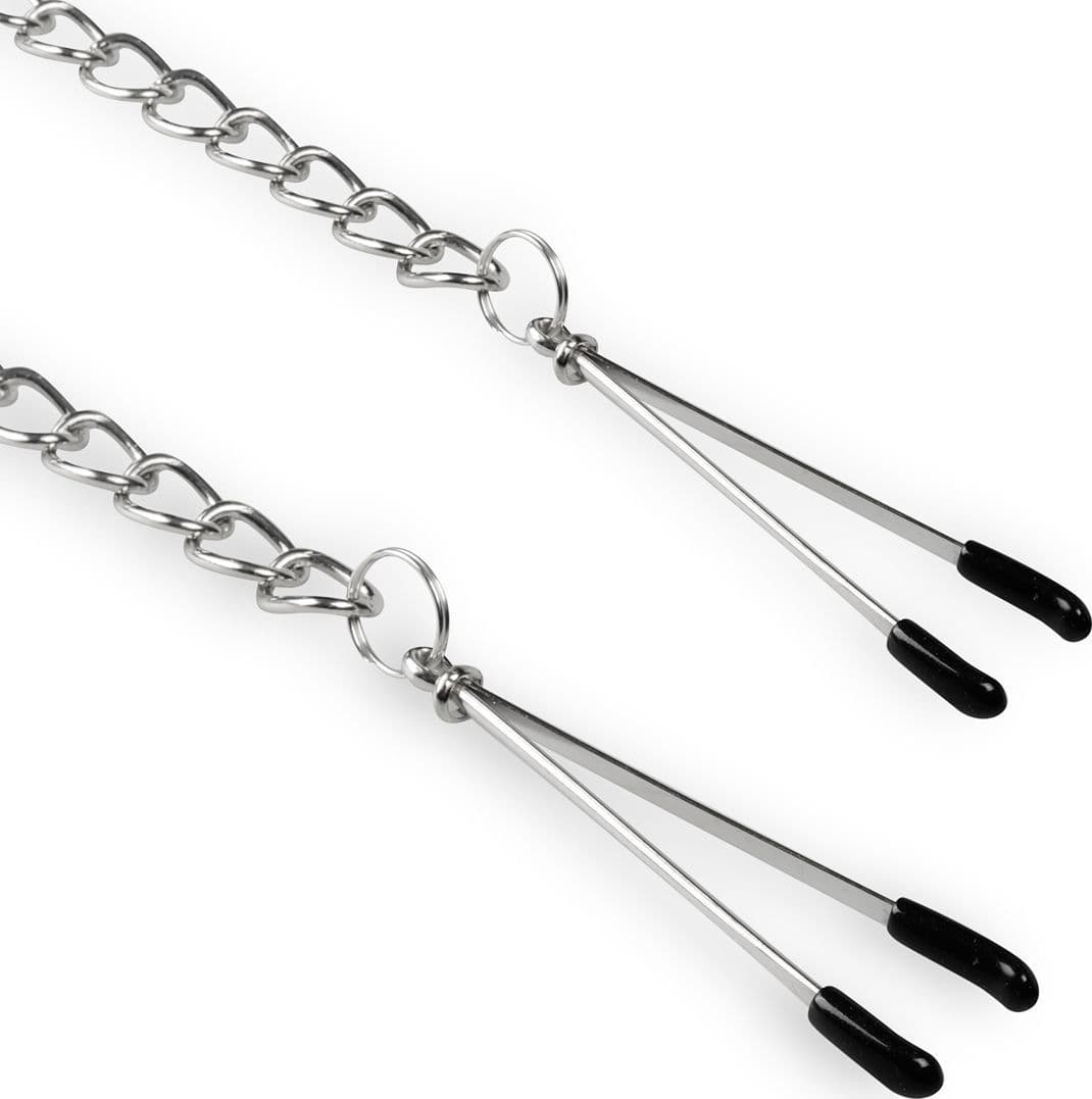 EasyToys Pinze Capezzoli Regolabili Catena 32 cm BDSM Nipple Clamps Fetish - 3