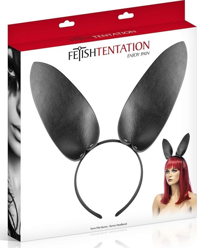 Fetish Tentation Bunny Headband Orecchie Coniglio Nere BDSM Pet Play bondage - 3