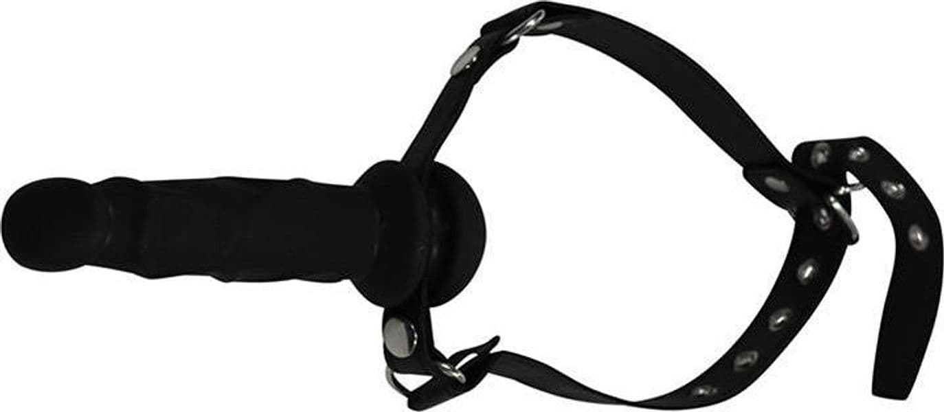 Fetish Collection Bavaglio BDSM con Dildo Silicone Nero 12 cm Regolabile - 2