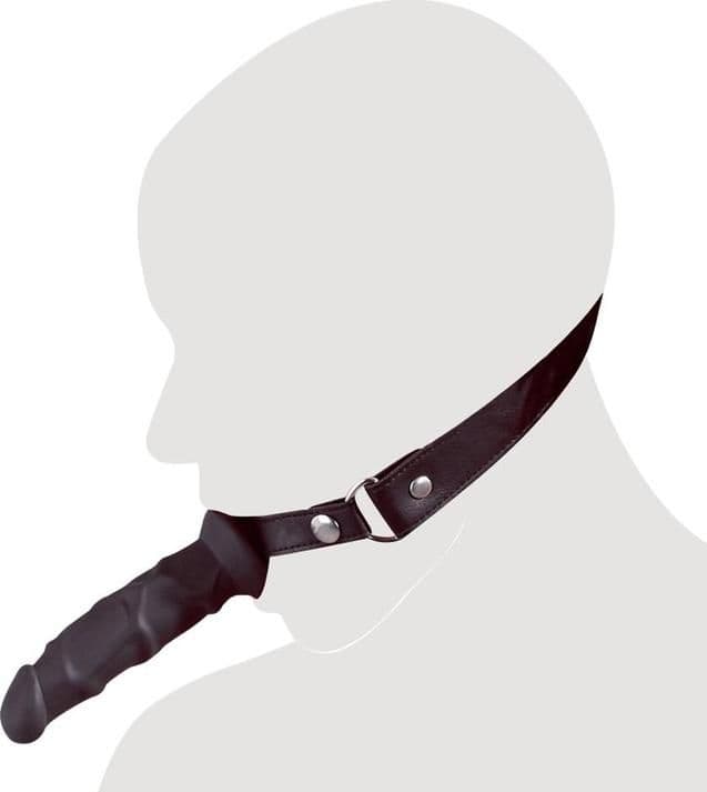 Fetish Collection Bavaglio BDSM con Dildo Silicone Nero 12 cm Regolabile - 3