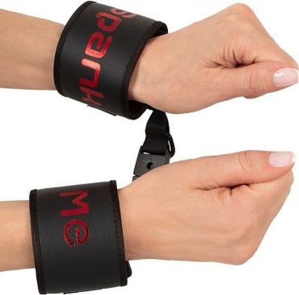 Manette BDSM Polsi Imbottite Nere Regolabili Fetish Bondage Chiusura Velcro - 8