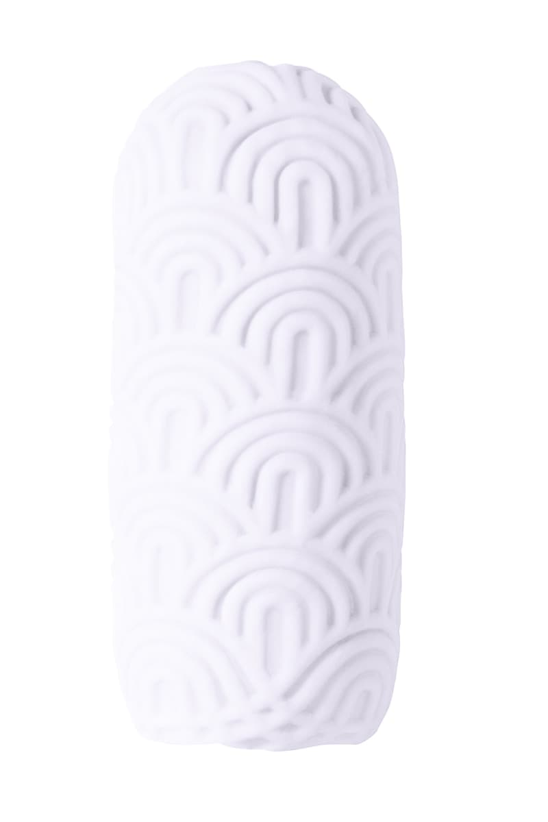 Masturbatore uomo TPE texture interna morbido elastico bianco 14 cm - 4