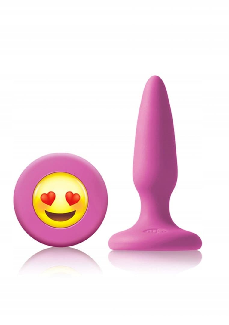 Plug anale NS Novelties Mojis ILY silicone 8,5 cm mini con base emoji svasata - 2