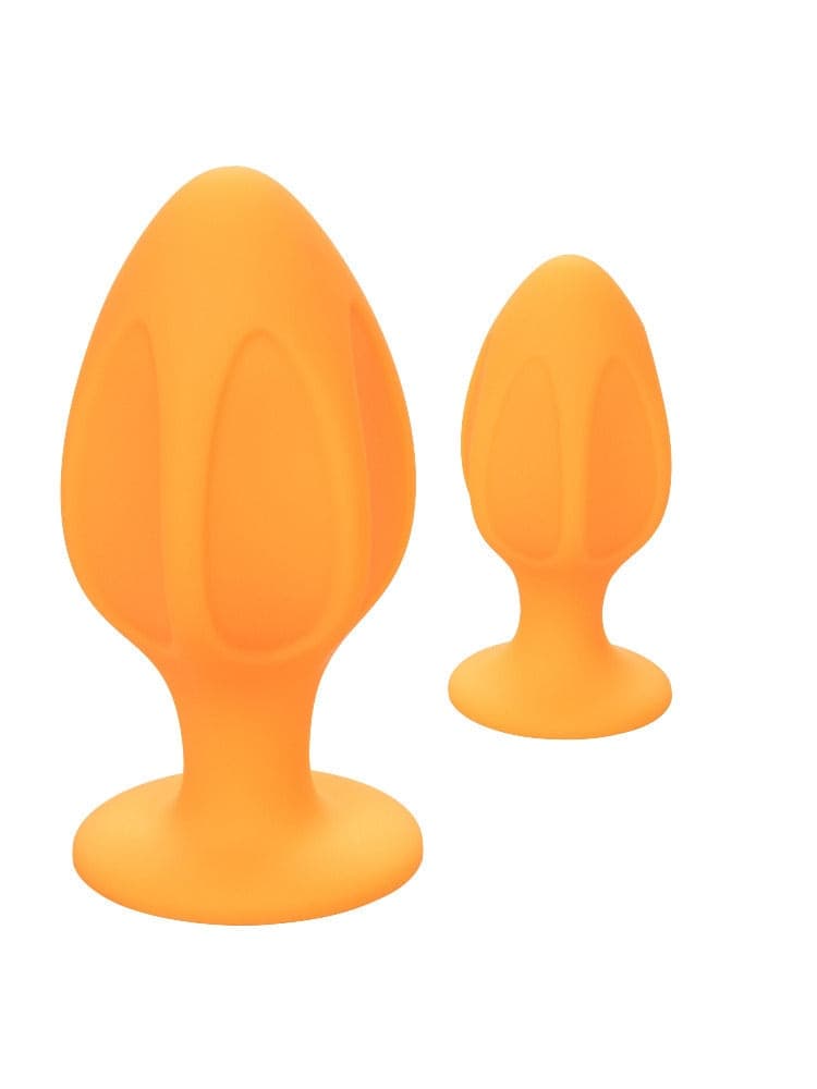 Plug anali CalExotics Cheeky set 2 in silicone con ventosa texture waterproof - 2