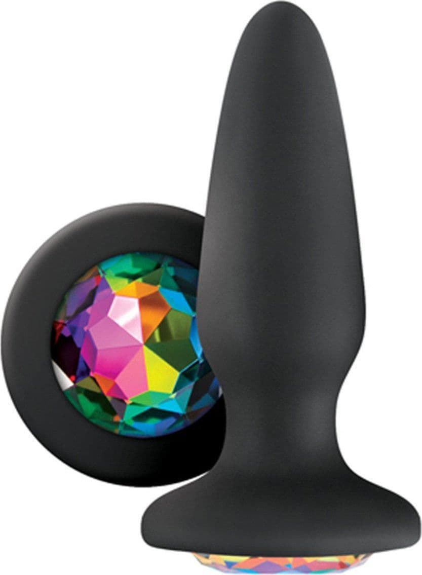 Plug anale NS Novelties Glams Rainbow Gem silicone 10,4 cm base svasata - 3
