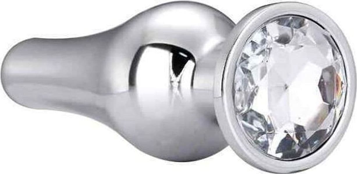 Plug anale Dream Toys Gleaming Love Large alluminio 9,5 cm gemma argento unisex - 4