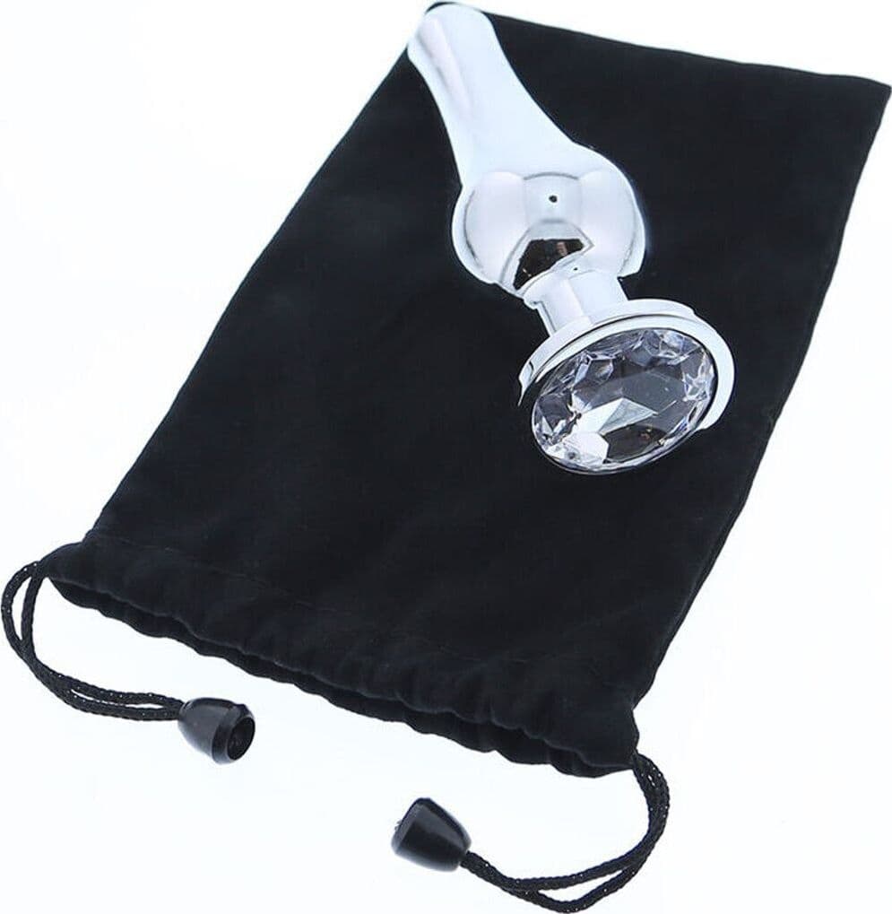 Plug anale Dream Toys Gleaming Love Large alluminio 9,5 cm gemma argento unisex - 6