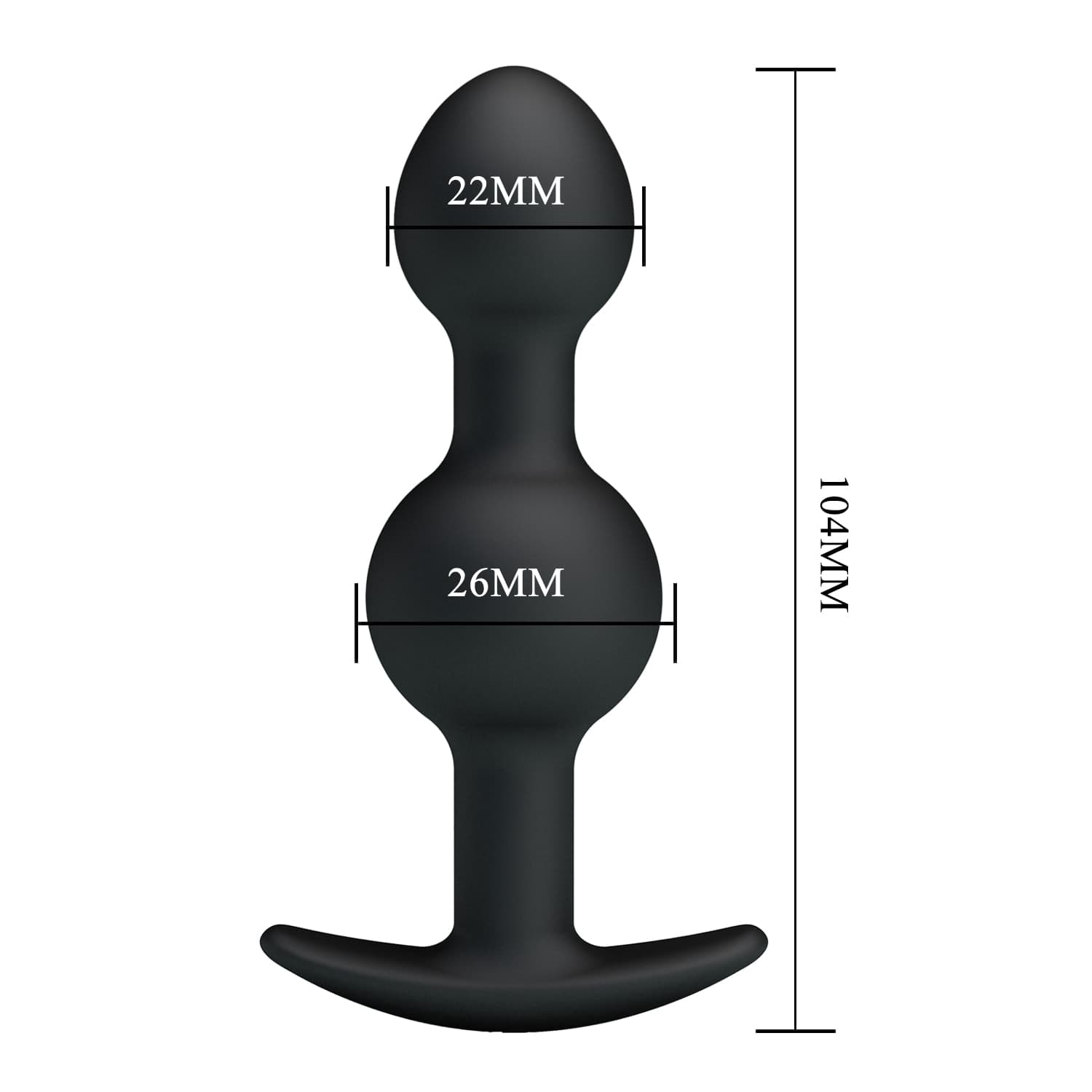 Plug anale Pretty Love Silicone Anal Balls 10,4 cm sfere pesate nero unisex - 6