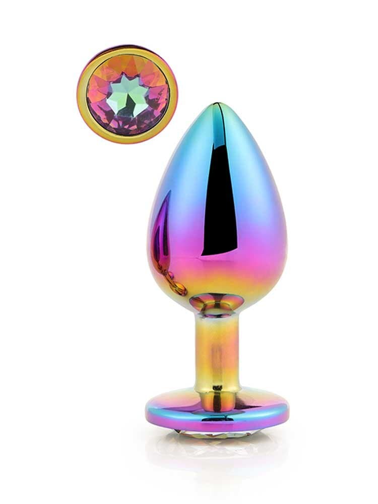 Plug anale Dream Toys Gleaming Love L 9,5 cm alluminio multicolore gemma - 2