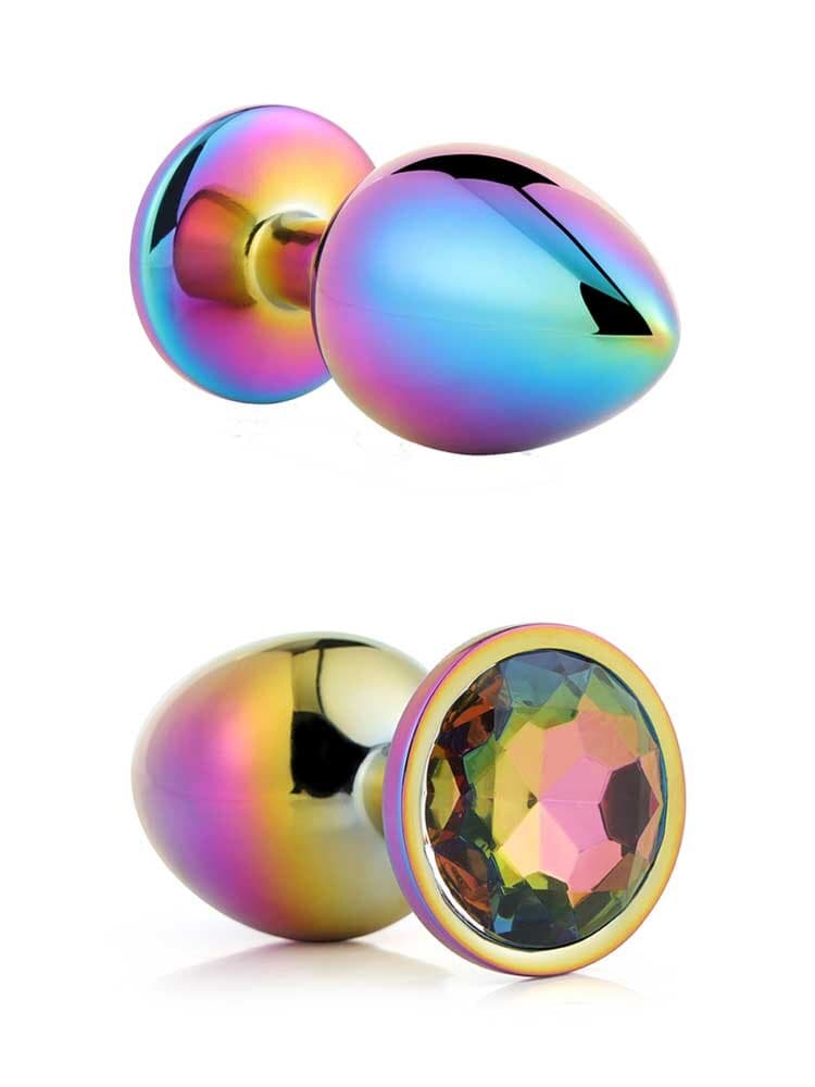 Plug anale Dream Toys Gleaming Love L 9,5 cm alluminio multicolore gemma - 4