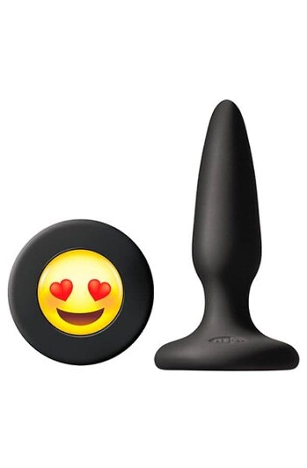 Plug anale NS Novelties Mojis ILY silicone nero 8,5 cm emoji cuore unisex - 3