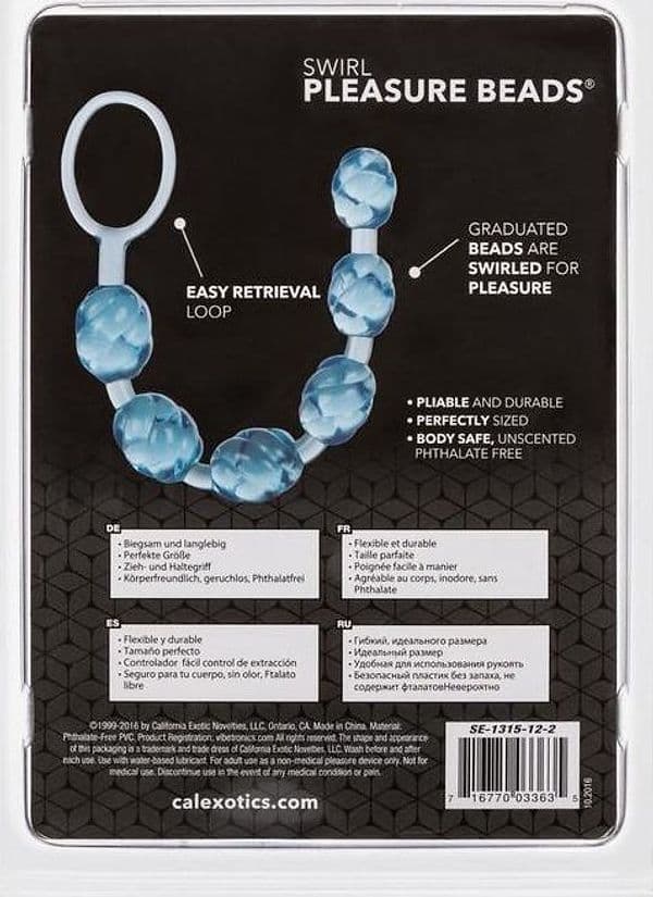 Palline anali CalExotics Swirl Pleasure Beads 20 cm PVC azzurro unisex - 3