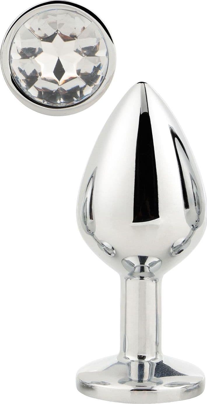 Plug anale Dreamtoys Gleaming Love Silver Medium alluminio gemma 8,3 cm unisex - 2