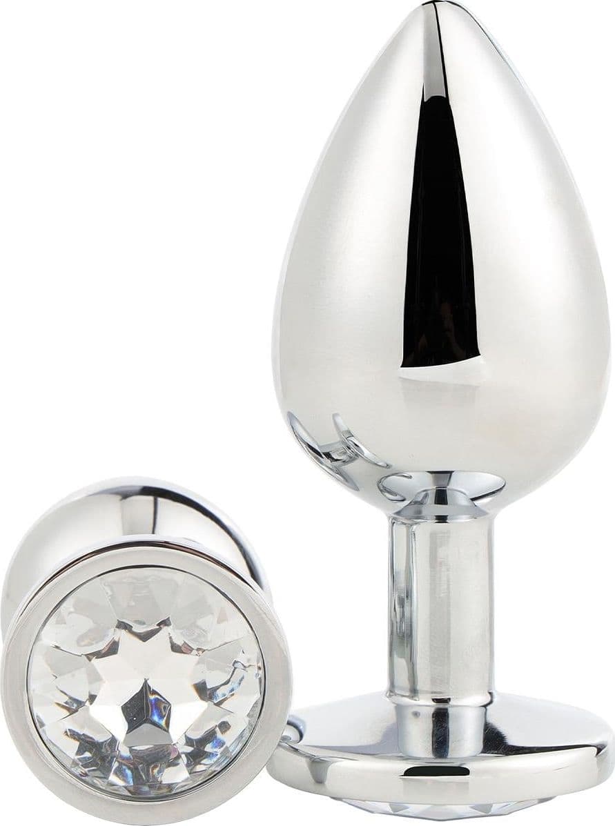 Plug anale Dreamtoys Gleaming Love Silver Medium alluminio gemma 8,3 cm unisex - 3