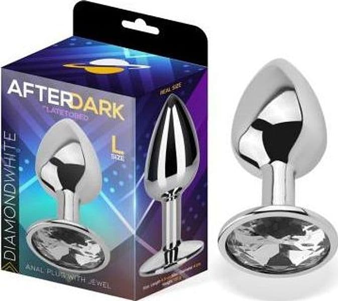 Plug anale AfterDark Diamond White L alluminio gemma trasparente 9,5 cm unisex - 5