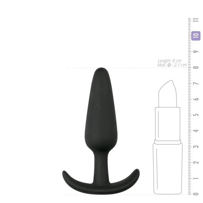 Plug anale EasyToys Anchor S silicone nero 8 cm piccolo base sicura unisex - 5