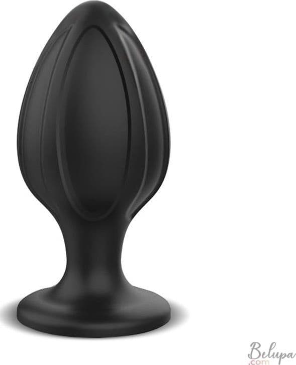 Plug anale AfterDark Rifter L silicone nero 9 cm scanalato ventosa unisex - 2