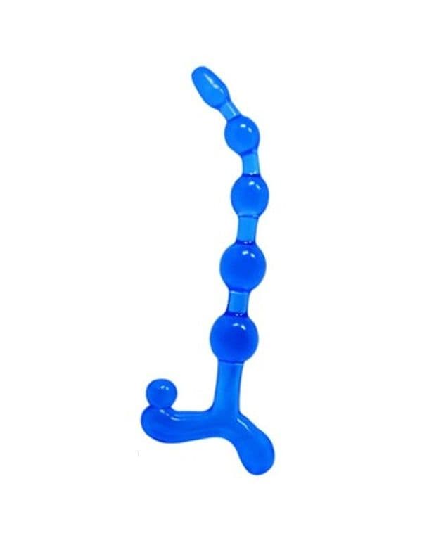 Palline anali Bendy Twist Blue 22,5 cm TPR flessibili nodi stimolanti unisex - 2