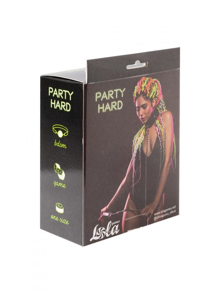 Collare BDSM Lola Games Party Hard Fetish PVC nero guinzaglio 125 cm unisex - 5