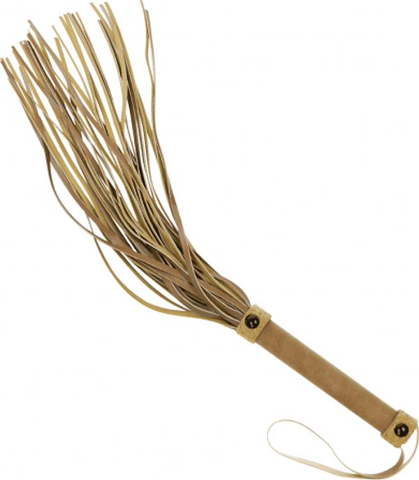 Flogger BDSM Fetish Submissive Origin pelle vegan cammello 28 cm morbido unisex - 2