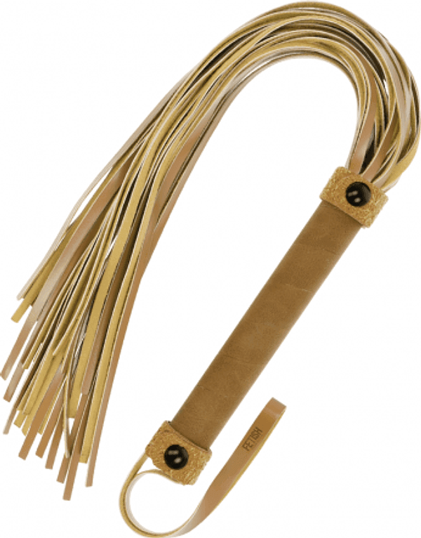 Flogger BDSM Fetish Submissive Origin pelle vegan cammello 28 cm morbido unisex - 5