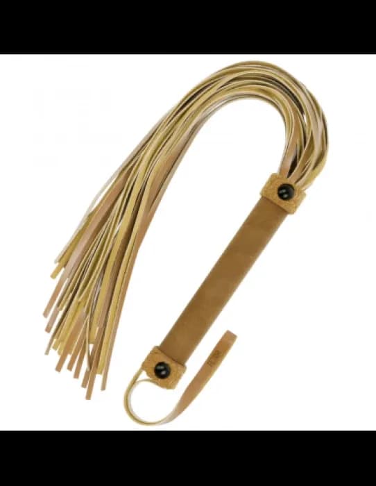 Flogger BDSM Fetish Submissive Origin pelle vegan cammello 28 cm morbido unisex - 7