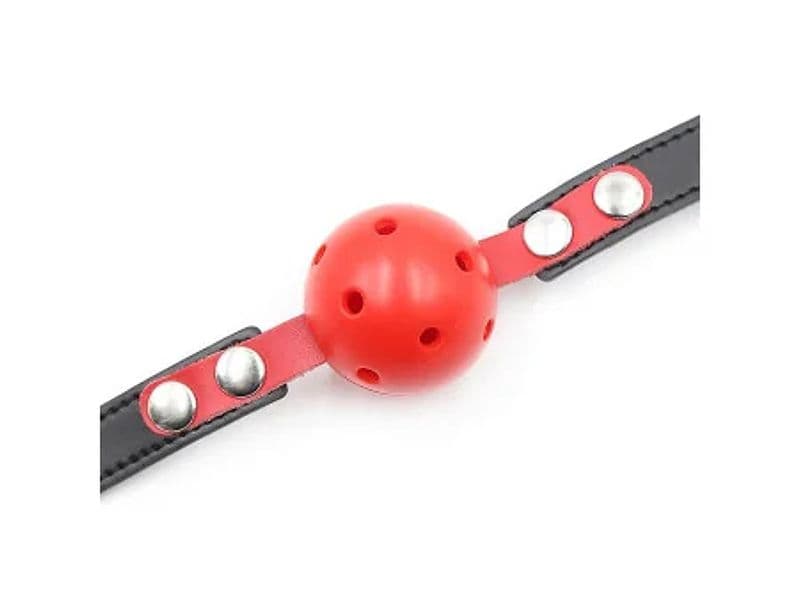 Morso BDSM Fetish Addict Ball Gag rosso traspirante regolabile lucchetto chiave - 4