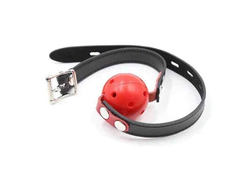 Morso BDSM Fetish Addict Ball Gag rosso traspirante regolabile lucchetto chiave - 6