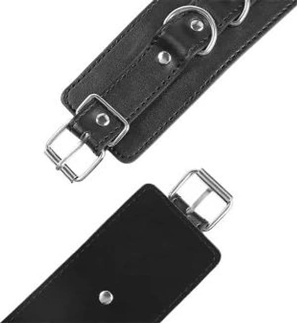 Manette BDSM LateToBed 3 D-ring nere regolabili catena removibile polsi unisex - 5