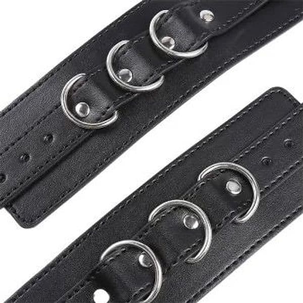Manette BDSM LateToBed 3 D-ring nere regolabili catena removibile polsi unisex - 6