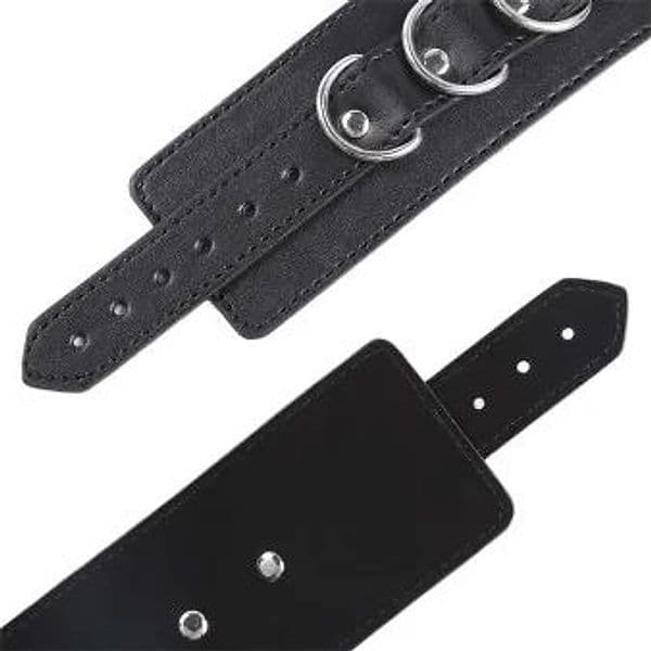 Manette BDSM LateToBed 3 D-ring nere regolabili catena removibile polsi unisex - 8
