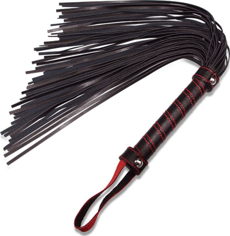 Frusta BDSM Lovetoy Beginners Flogger similpelle nera 45,7 cm bondage unisex - 2