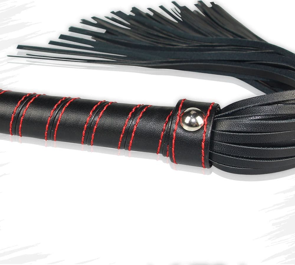Frusta BDSM Lovetoy Beginners Flogger similpelle nera 45,7 cm bondage unisex - 4