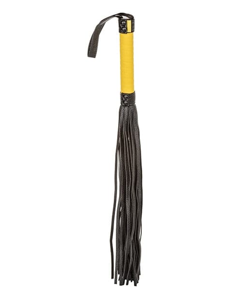 Frusta BDSM CalExotics Boundless Flogger 69 cm PU manico giallo nero unisex - 2
