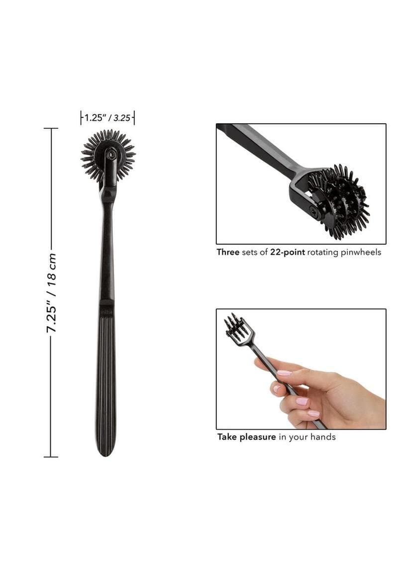Ruota Wartenberg BDSM tripla 66 punte metallo nickel free fetish sex toy - 4