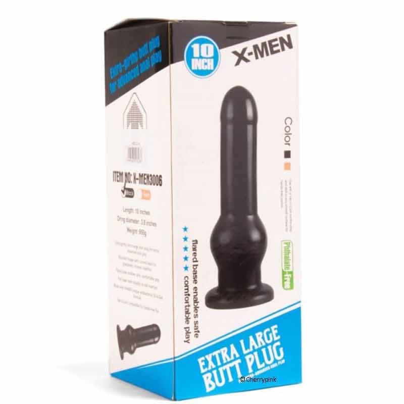 Plug anale XXL X-MEN 25,4 cm diametro fino 9,6 cm nero base larga compatibile Vac-U-Lock - 3