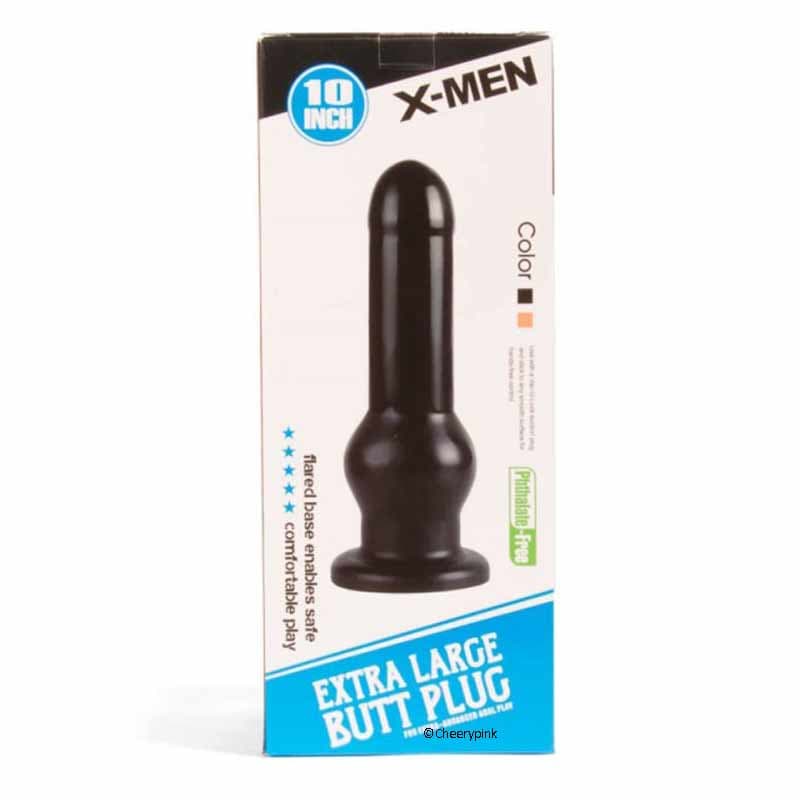 Plug anale XXL X-MEN 25,4 cm diametro fino 9,6 cm nero base larga compatibile Vac-U-Lock - 4