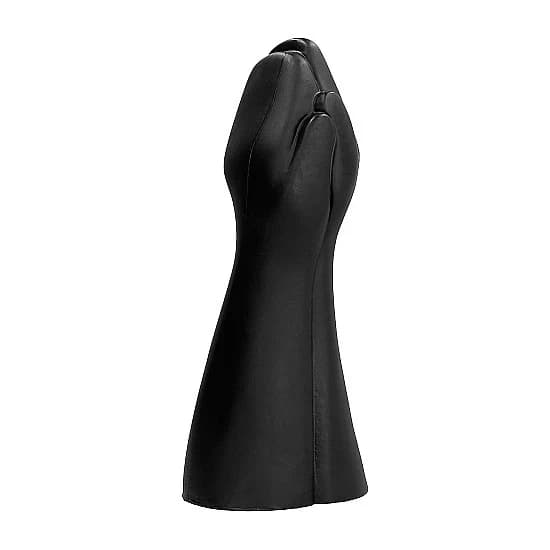 Plug anale XXL 39 cm mani congiunte PVC nero extreme base larga ALL BLACK AB59 - 4
