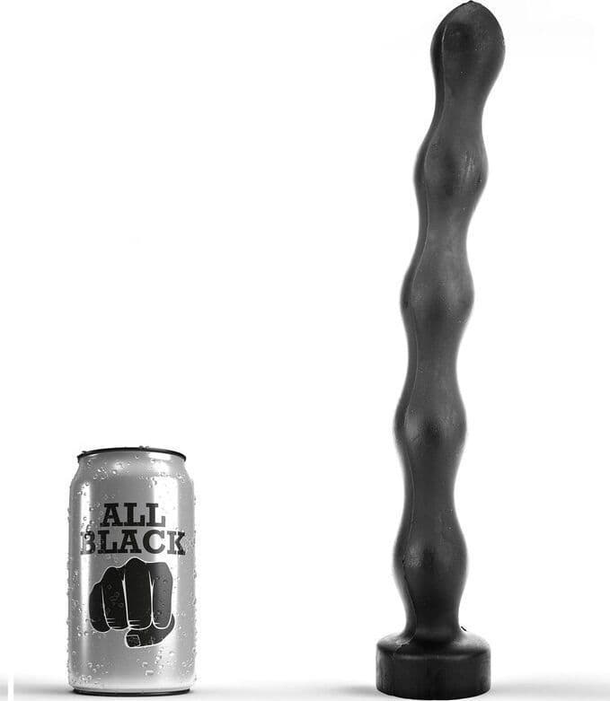 Plug anale XXL 32 cm progressivo 5 livelli nero flessibile base larga sex toy - 4