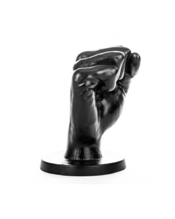 Plug anale fisting XXL 13,5 cm pugno 10,5 cm nero PVC base larga sex toy - 2