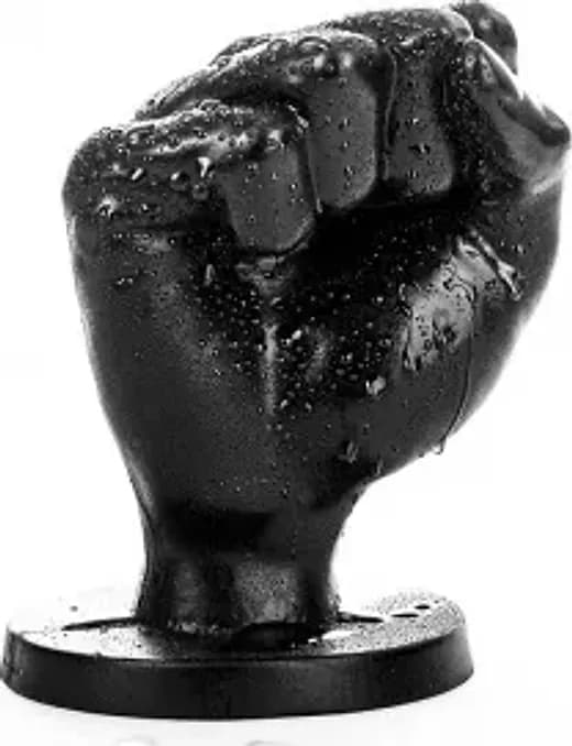 Plug anale fisting XXL 13,5 cm pugno 10,5 cm nero PVC base larga sex toy - 3