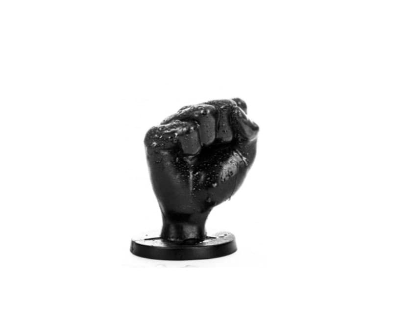 Plug anale fisting XXL 13,5 cm pugno 10,5 cm nero PVC base larga sex toy - 5