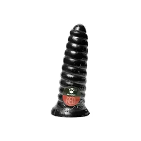 Plug anale XXL 21 cm scanalato progressivo nero PVC base larga sex toy - 3