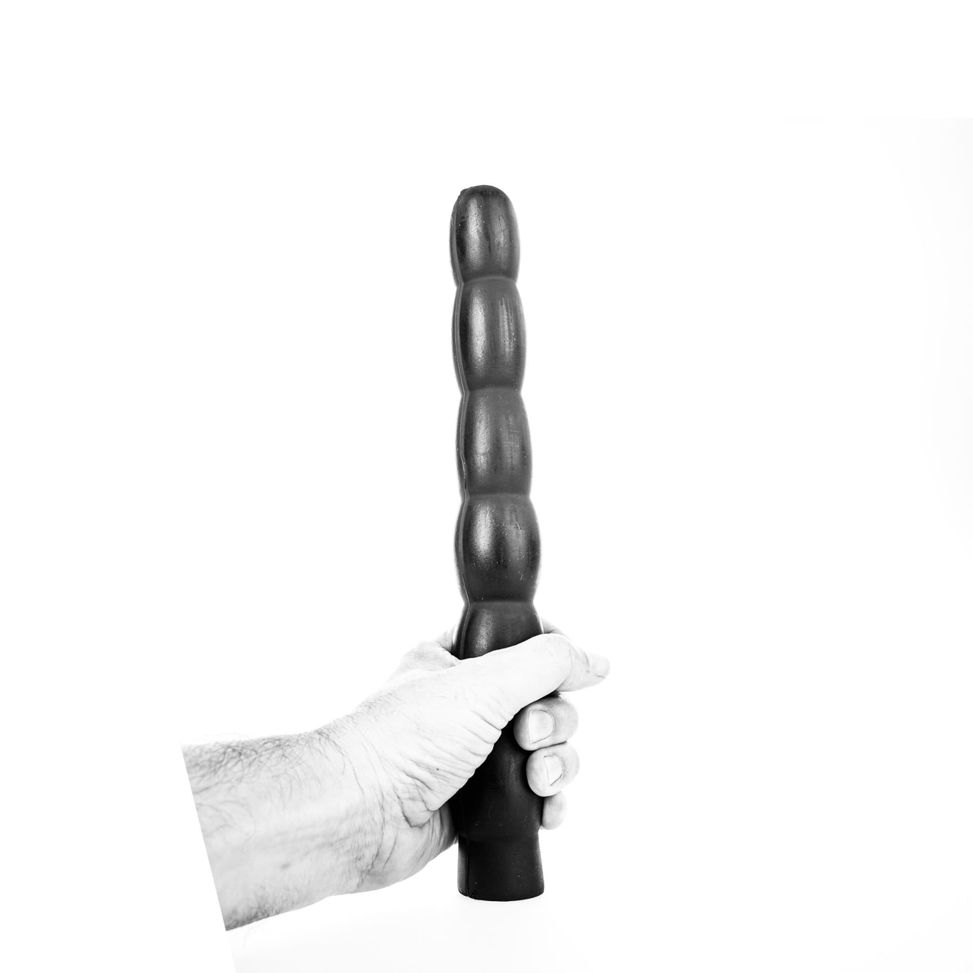 Plug anale XXL 31,5 cm 6 livelli 4,1 cm nero morbido flessibile sex toy - 3