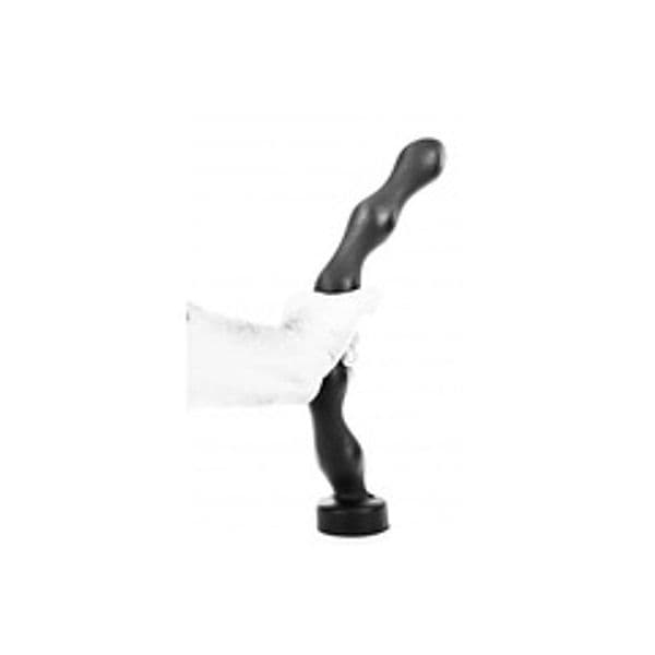 Plug anale 31 cm ondulato 3,5 cm nero PVC soft flessibile base larga sex toy - 2
