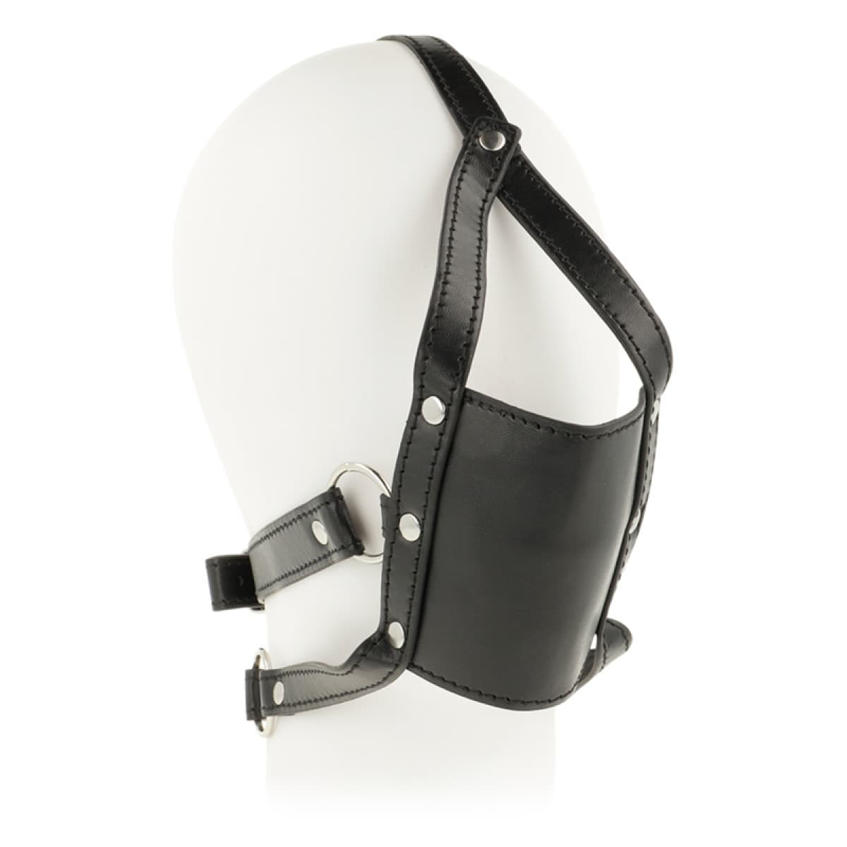 Gag BDSM OHMAMA harness testa museruola ball gag nero regolabile fetish - 3