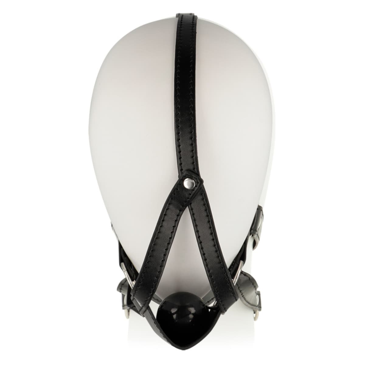 Gag BDSM OHMAMA harness testa museruola ball gag nero regolabile fetish - 5