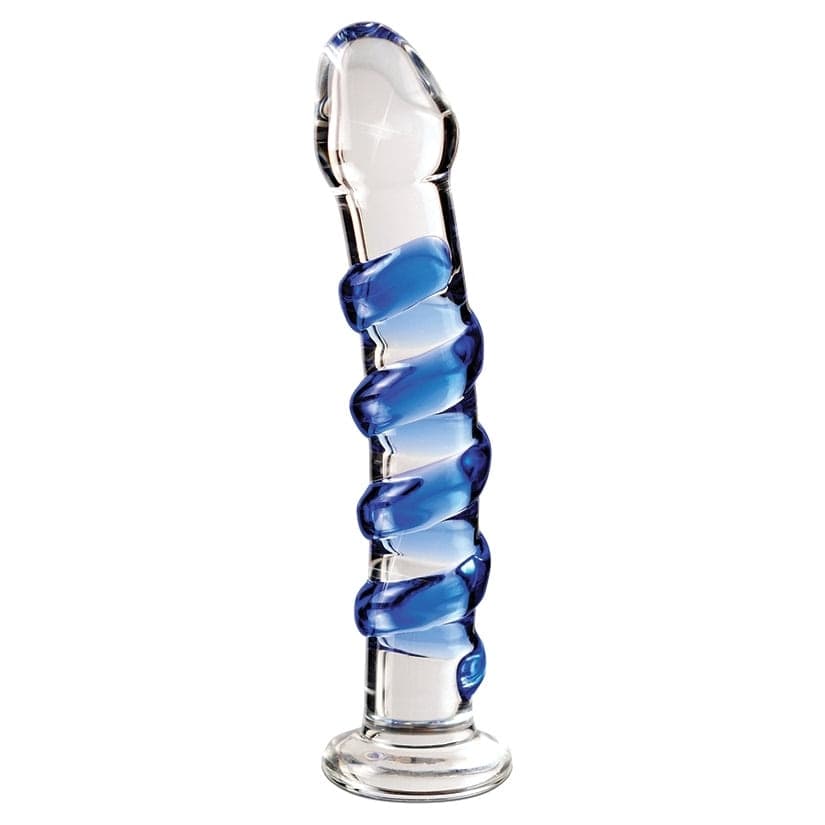 Massaggiatore in vetro Pipedream Icicles No. 5 borosilicato 17,8 cm blu - 2