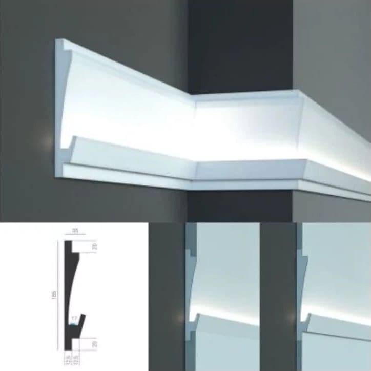 €9,99 a barra *** STOCK *** Pacco da 4 barre di cornice XPS  Con alloggio LED 25X180x1150 KD404 - 7